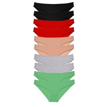 10 adet Süper Eko Set Likralı Kadın Slip Külot 502