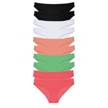 10 adet Süper Eko Set Likralı Kadın Slip Külot 504