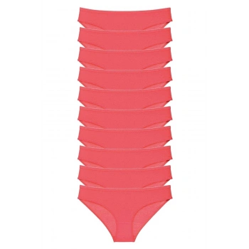 10 adet Süper Eko Set Likralı Kadın Slip Külot Fuşya