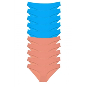 10 adet Süper Eko Set Likralı Kadın Slip Pudra Mavi