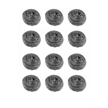 12 Adet Paslanmaz Bulaşık Teli Endüstriyel Boy 10 gr