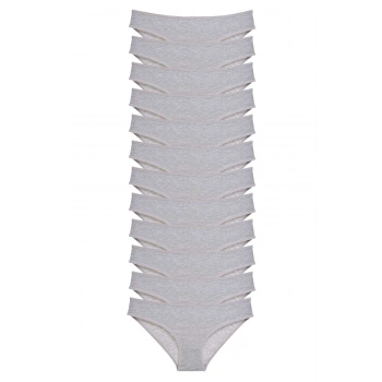 12 adet Süper Eko Set Likralı Kadın Slip Külot Gri