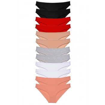 12 adet Süper Eko Set Likralı Kadın Slip Külot Set 1