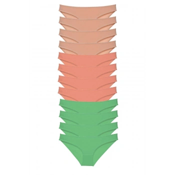 12 adet Süper Eko Set Likralı Kadın Slip Külot Ten Pudra Yeşil