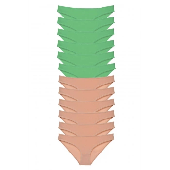 12 adet Süper Eko Set Likralı Kadın Slip Külot Yeşil Ten
