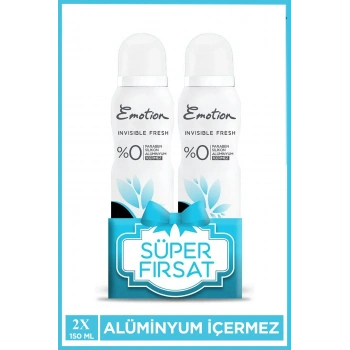 2 Adet Emotion Invisible Fresh Black & White Kadın Deodorant 150ml Vegan, Leke Bırakmaz