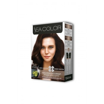 2 Tüp Krem Saç Boyası Seti Açık Kahve No:5.0