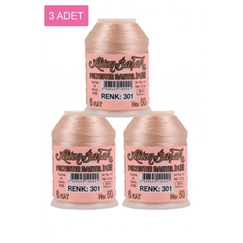 3 Adet Altınbaşak Oya ve Dantel İpi 20 gr - Royaleks - No: 301