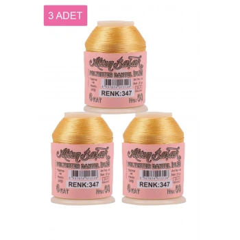 3 Adet Altınbaşak Oya ve Dantel İpi 20 gr - Royaleks - No: 347