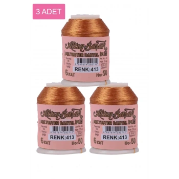 3 Adet Altınbaşak Oya ve Dantel İpi 20 gr - Royaleks - No: 413