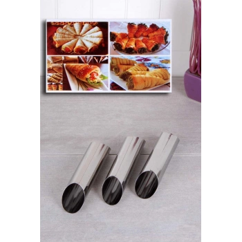 3 Adet Çelik Korneo / Korne Hamur Kalıbı