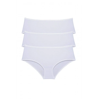 3 Adet Kadın Yüksek Bel Bato Külot Beyaz