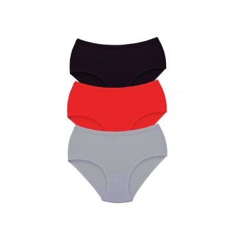 3 Adet Tutku Kadın Yüksek Bel Bato Kalın Lastik Külot S2