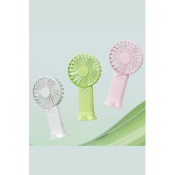 3 Hız Kademeli Şarjlı Sessiz El Vantilatörü Telefon Tutucu Özellikli El Masa Fanı
