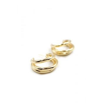 3lü Halka Küpe -Büyük Boy - Altın