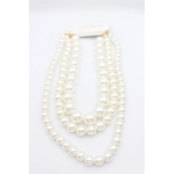 3lü İnci Set Kolye - Beyaz