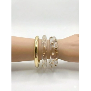 3Lü Set Bilezik - Şeffaf