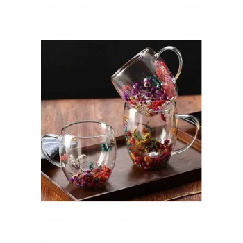 350 Ml Büyük Cidarlı Çiçekli Bardak 1 Adet Royaleks-1384