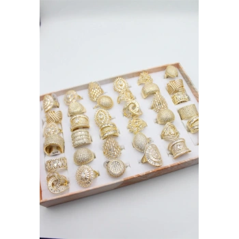 36lı Zirkon Yüzük Seti - Altın