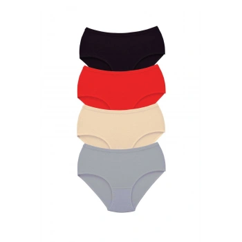 4 Adet Tutku Kadın Yüksek Bel Bato Kalın Lastik Külot S11