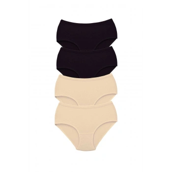 4 Adet Tutku Kadın Yüksek Bel Bato Kalın Lastik Külot S2