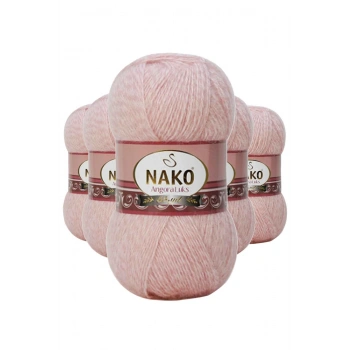 5 Adet Angora Lüks El Örgü İpi Powder 21356