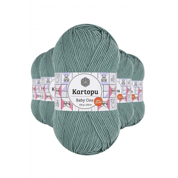 5 Adet Baby One Tüylenmeyen El Örgü İpi Yünü Azur K493