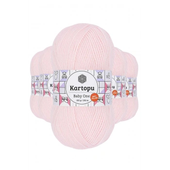 5 Adet Baby One Tüylenmeyen El Örgü İpi Yünü Bebe Pembe K255