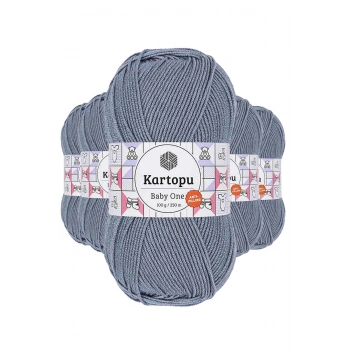 5 Adet Baby One Tüylenmeyen El Örgü İpi Yünü Jeans Mavi K571