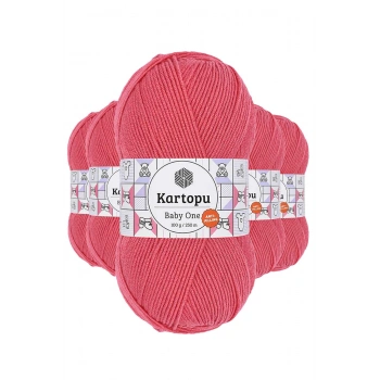 5 Adet Baby One Tüylenmeyen El Örgü İpi Yünü Pembe K254