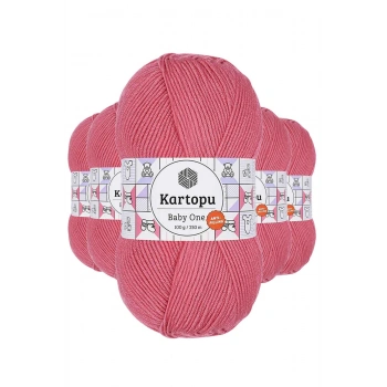 5 Adet Baby One Tüylenmeyen El Örgü İpi Yünü Şeker Pembe K244