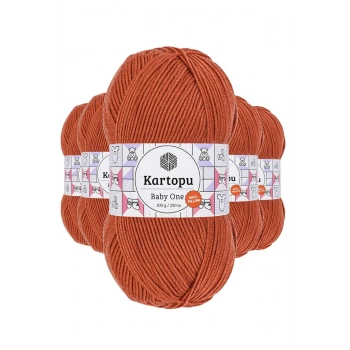 5 Adet Baby One Tüylenmeyen El Örgü İpi Yünü Tarçın K1210
