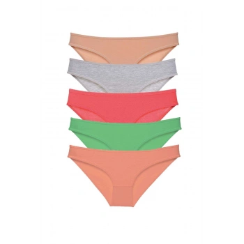 5 adet Eko Set Likralı Kadın Slip Külot Soft Renkler