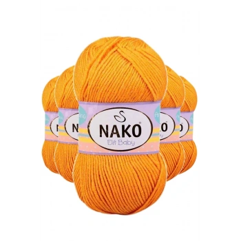 5 Adet Elite Baby El Örgü İpi Tüylenmeyen Bebek Yünü Portakal Kabuğu 4038