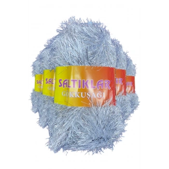 5 Adet Gökkuşağı El Örgü İpi Yünü GÜMÜŞ