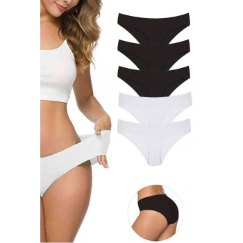 5 Adet Kadın Dikişsiz Lazer Kesim Esnek İz yapmayan Külot S1