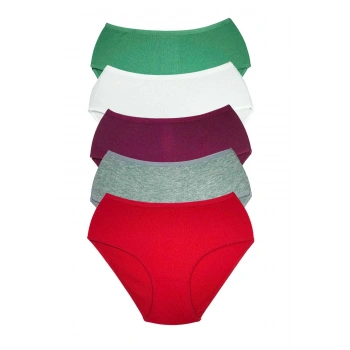5 Adet Kadın Yüksek Bel Ribana Bato Külot S044