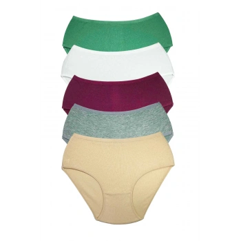 5 Adet Kadın Yüksek Bel Ribana Bato Külot S045