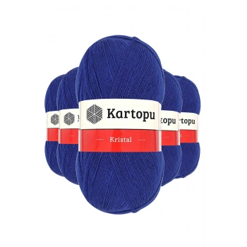 5 Adet Kristal Çift Katlı El Örgü Lif İpi Lacivert K627