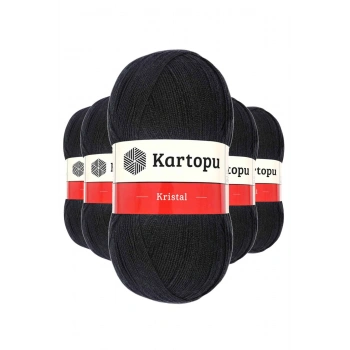 5 Adet Kristal Çift Katlı El Örgü Lif İpi Siyah K940