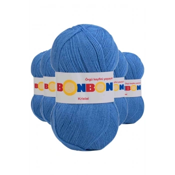 5 Adet Kristal El Örgü Lif İpi Açık Mavi 98236