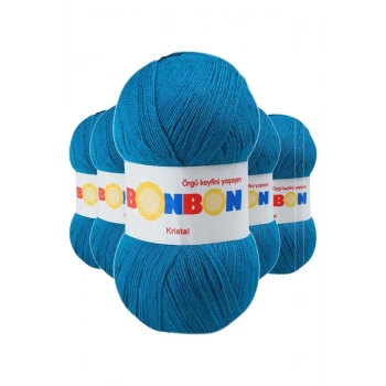 5 Adet Kristal El Örgü Lif İpi Koyu Mavi 98685