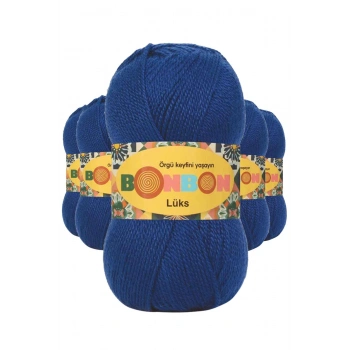 5 Adet Lüks Patik İpi Yünü Saks Mavi 98488