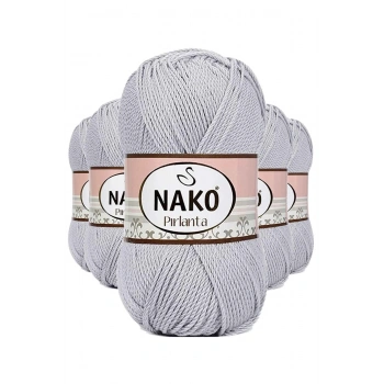 5 Adet Pırlanta Amigurumi El Örgü İpi Yünü Açık Gri 130