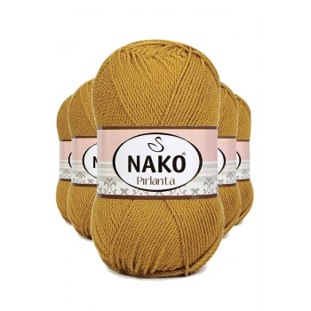 5 Adet Pırlanta Amigurumi El Örgü İpi Yünü Altın 6706