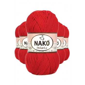 5 Adet Pırlanta Amigurumi El Örgü İpi Yünü Gelincik Kırmızı 6741