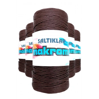 5 Adet Polyester Makrome İpi 2070 Kahve 100 gr