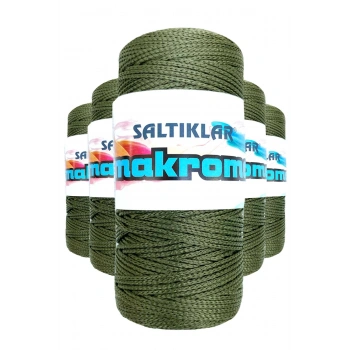 5 Adet Polyester Makrome İpi 2860 Haki Yeşil 100 gr
