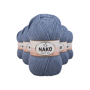 5 Adet Süper İnci El Örgü İpi 100 gr Kot Mavi 1986