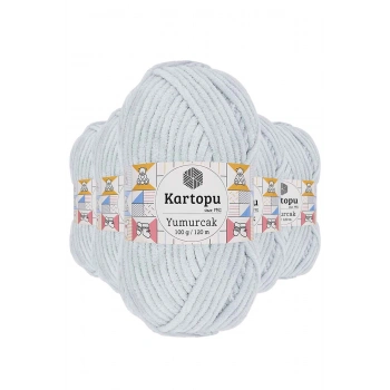 5 Adet Yumurcak Kadife El Örgü İpi Açık Gri K919